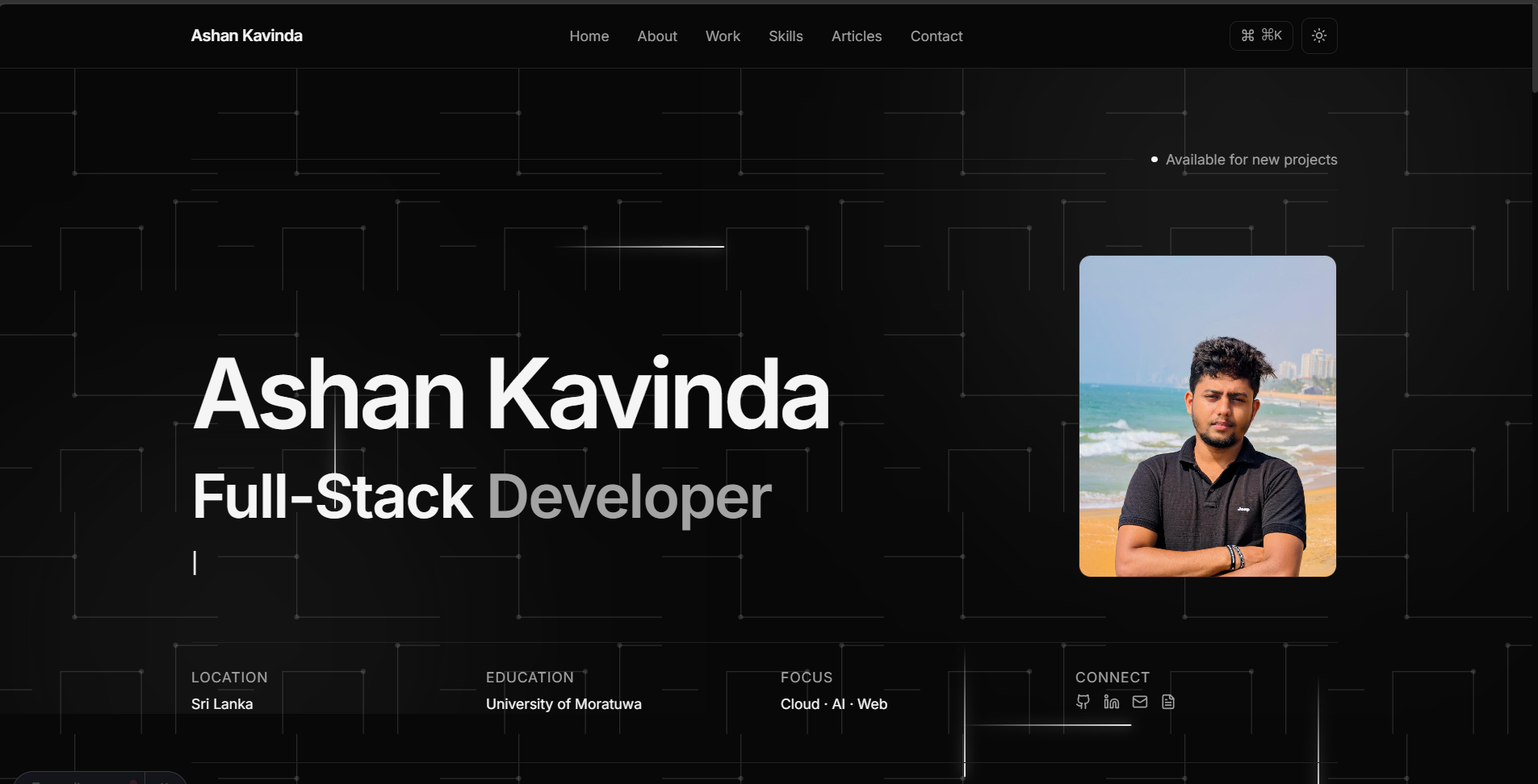 Portfolio site — Content-Driven Astro Workspace